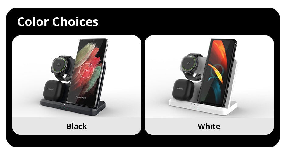 3 in 1 Wireless Charging Dock Station for Samsung - Premium Chargers & Powerbanks from VIKEFON - Just $35! Shop now at Dressmycell.com 3 in 1 Wireless Charging Dock Station for Samsung - Premium Chargers & Powerbanks from VIKEFON - Just $35! Shop now at Dressmycell.com